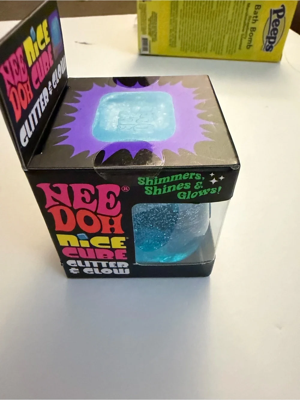 Needoh Glitter & Glow Nice Cube - Blue